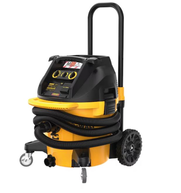 Aspirapolvere DeWalt DWV905M-QS da 1400 W per solidi e liquidi, capacità 38 litri, classe M.