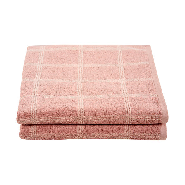 Frottierserie Square Duschtuch, rosa, 2er Set
