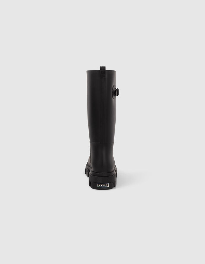 Bottes de pluie noires crantées Femme