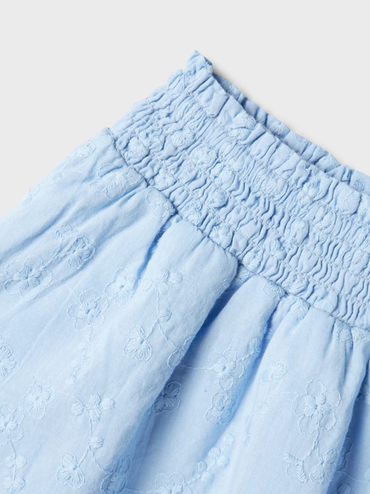 name it Rock mit Stickerei und elastischem Smokbund in Blau günstig kaufen