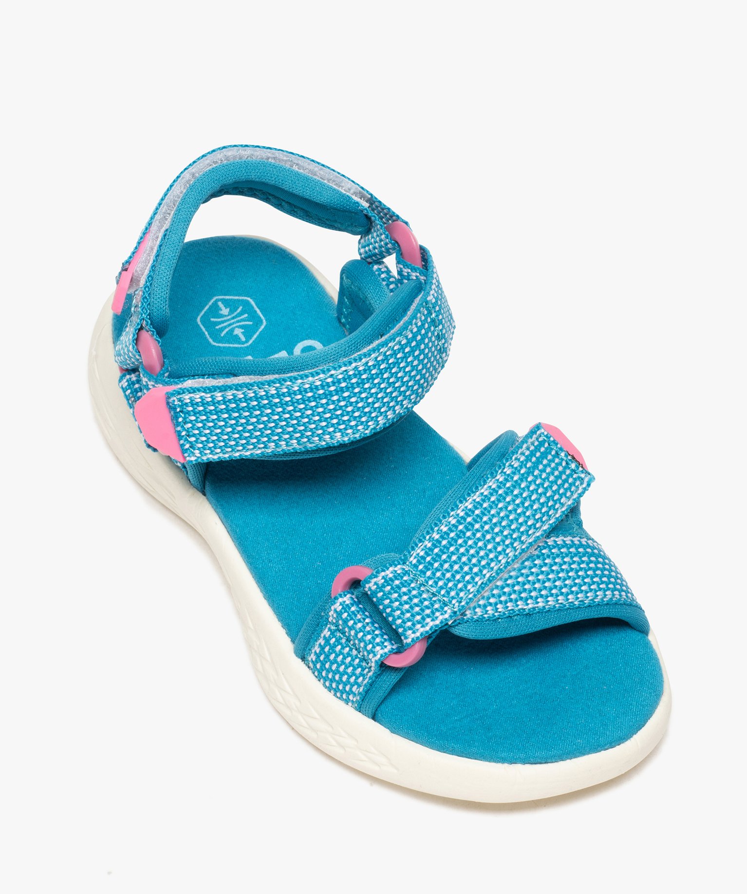 Sandales sport fille à brides scratch vert | GEMO