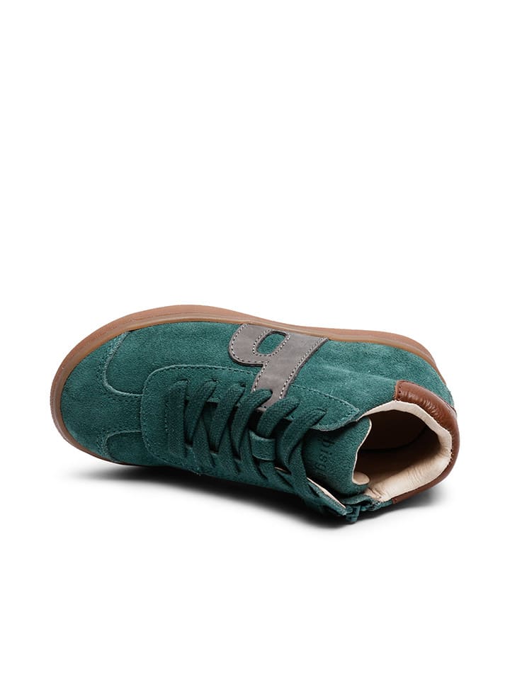 bisgaard Leder-Sneakers in Grün/ Grau/ Hellbraun günstig kaufen