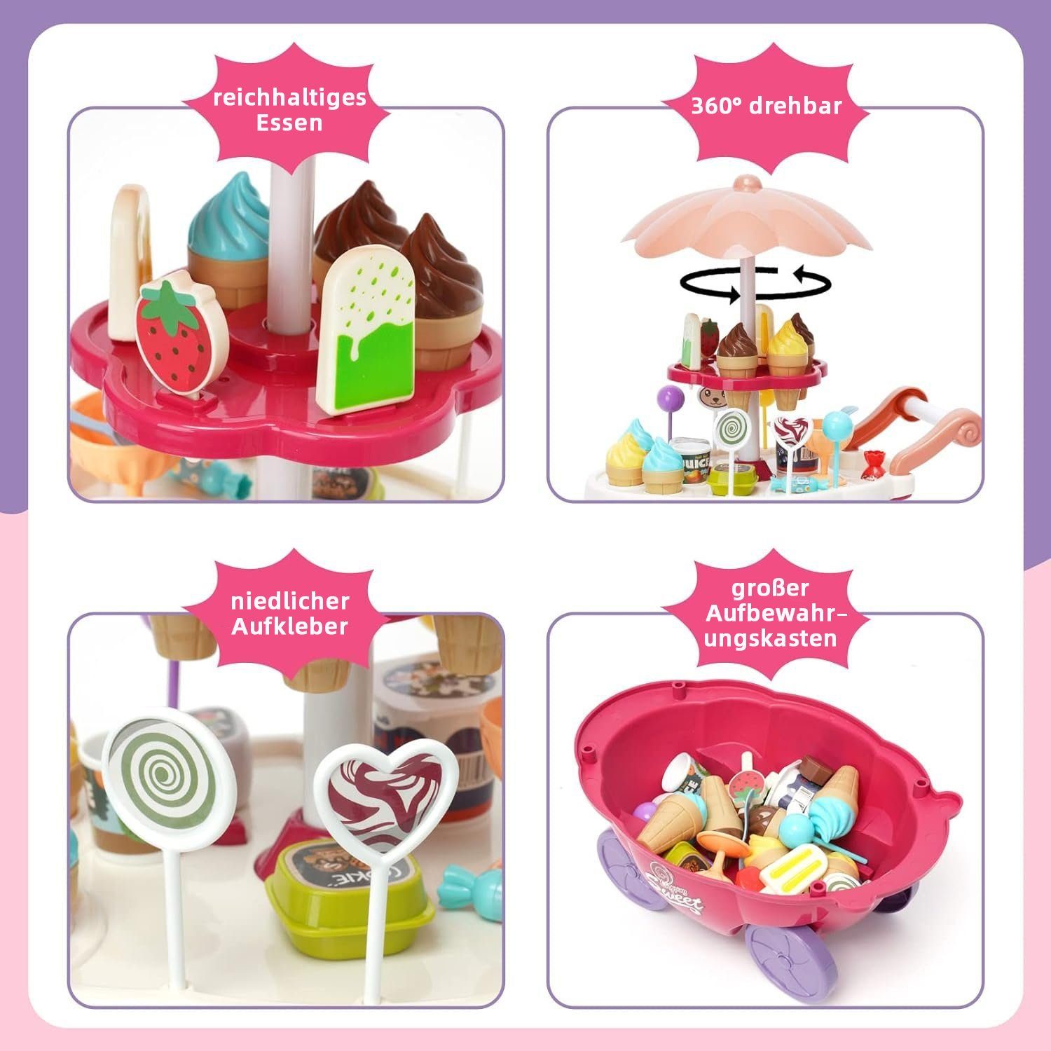 LBLA Lernspielzeug Eisverkauf Spielset-Set, Weihnachtsgeschenk, Eiscreme-Lern-Rollenspiel Mathe und Logik Spiel Geschenk für Kinder