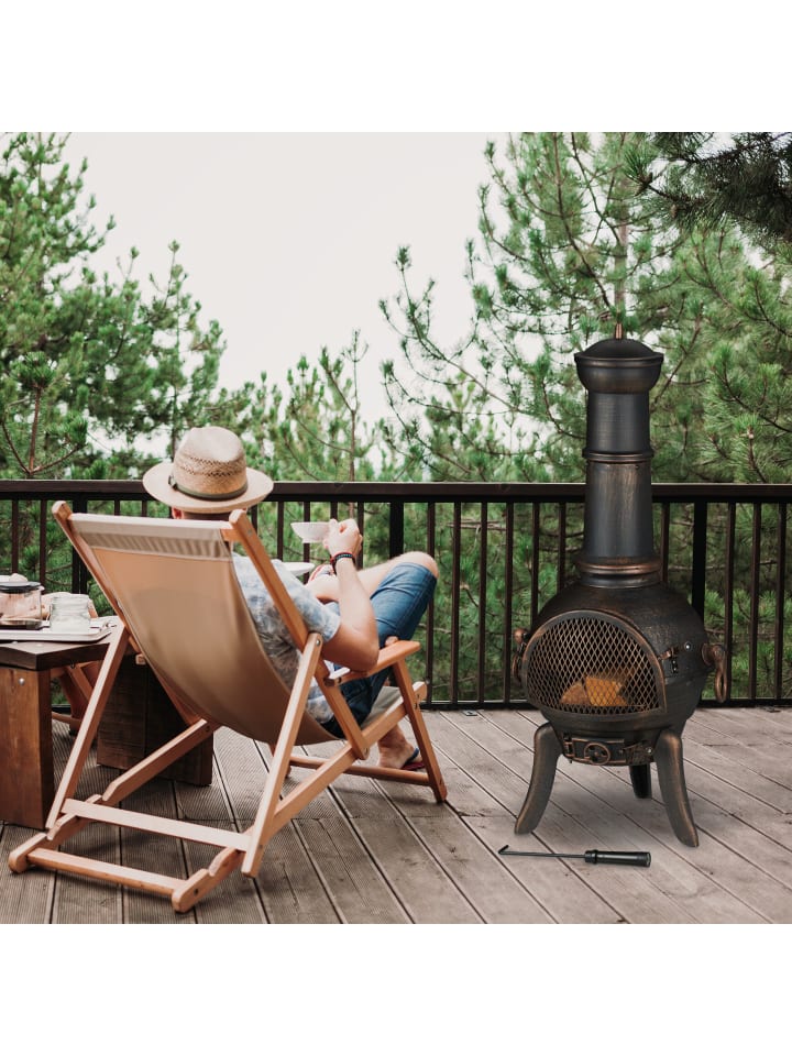 relaxdays Terrassenofen in Bronze - (B)53 x (H)110 x (T)44 cm günstig kaufen onesize