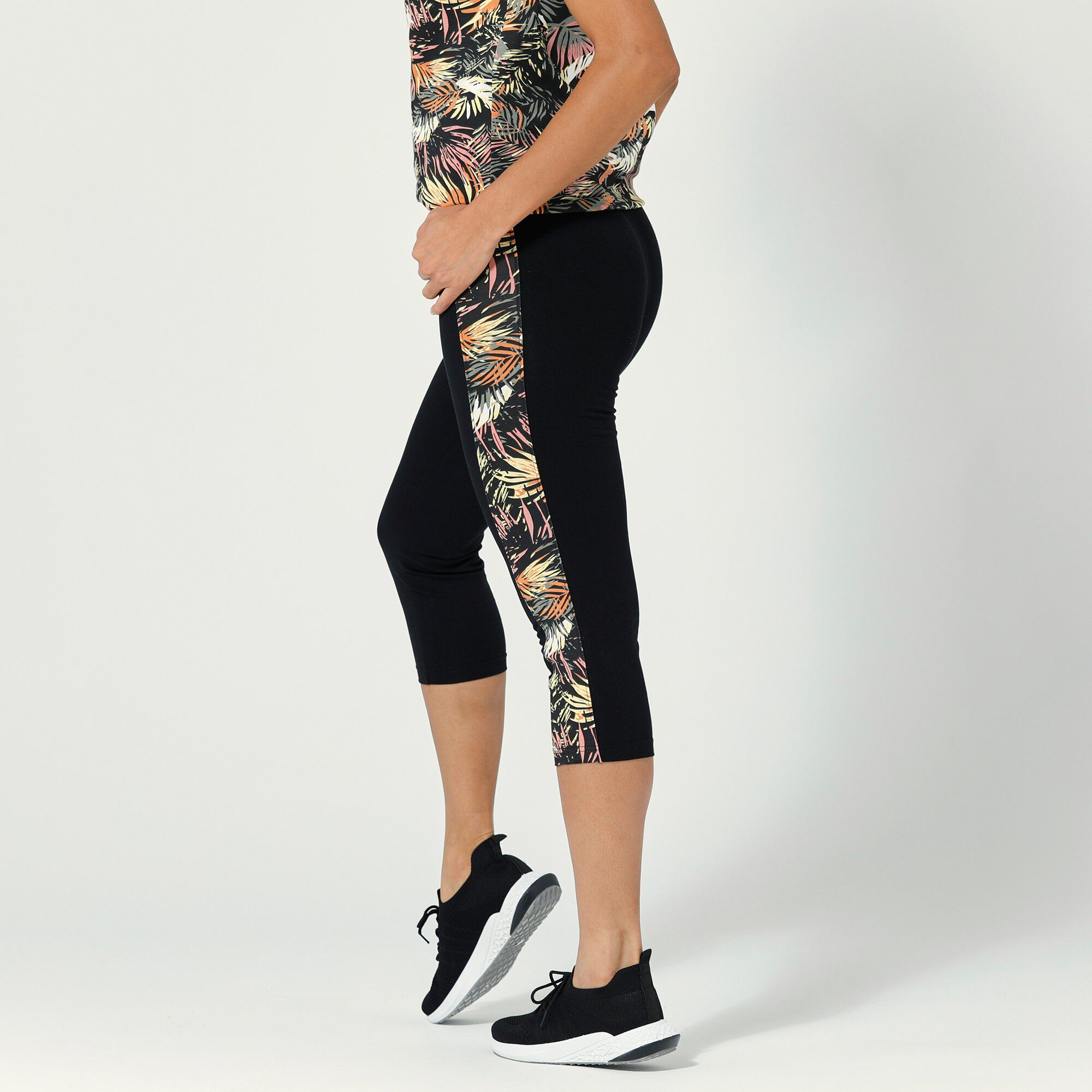 Legging 3/4 bande imprimée