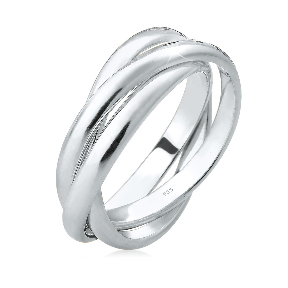 Elli Elli Bague Femmes Trio Enroulement Basique en Argent Sterling 925 Bague