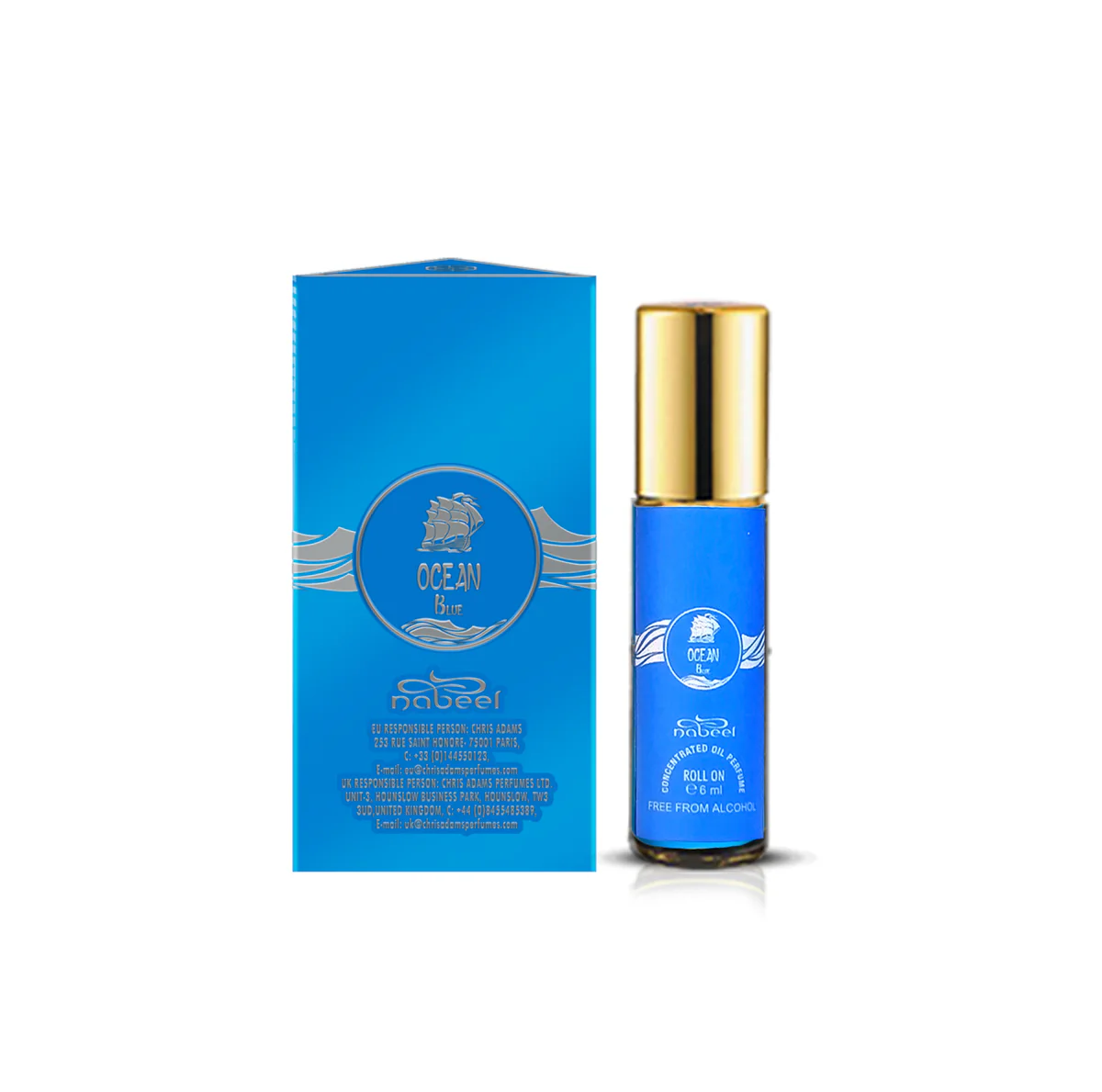 Perfume en Aceite Ocean Blue Roll On Oil Perfume - Huile de Parfum Unisex, Huile de Parfum, Parfum