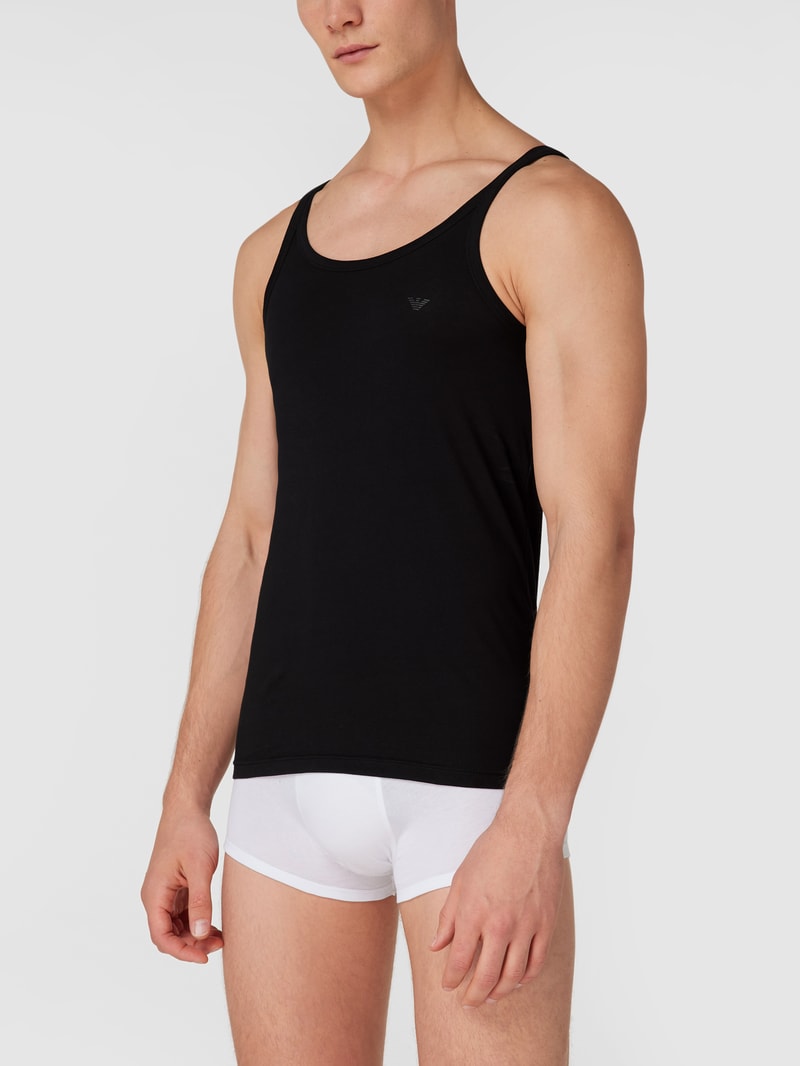 Tanktop aus Baumwolle im 2er-Pack in anthrazit meliert