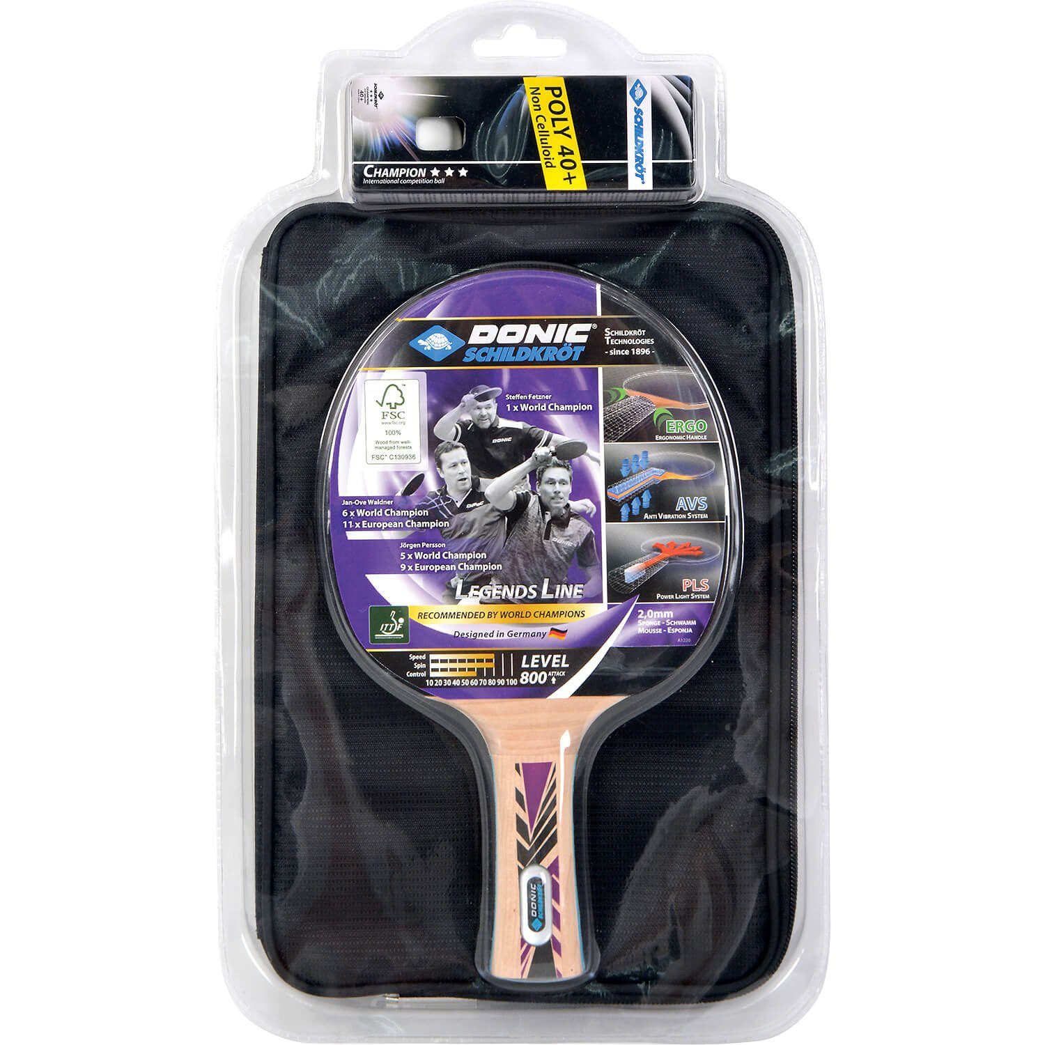 Donic-Schildkröt Eishockey Schienbeinschoner Tischtennis-Set Legends