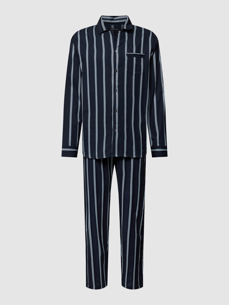 Pyjama mit Streifenmuster in dunkelblau
