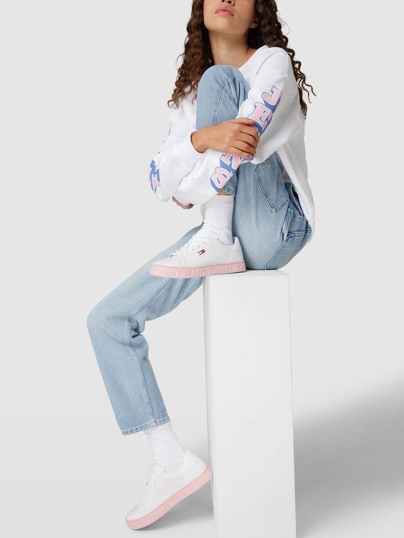 Sneaker mit Label-Details Modell 'COOL' in hellrosa