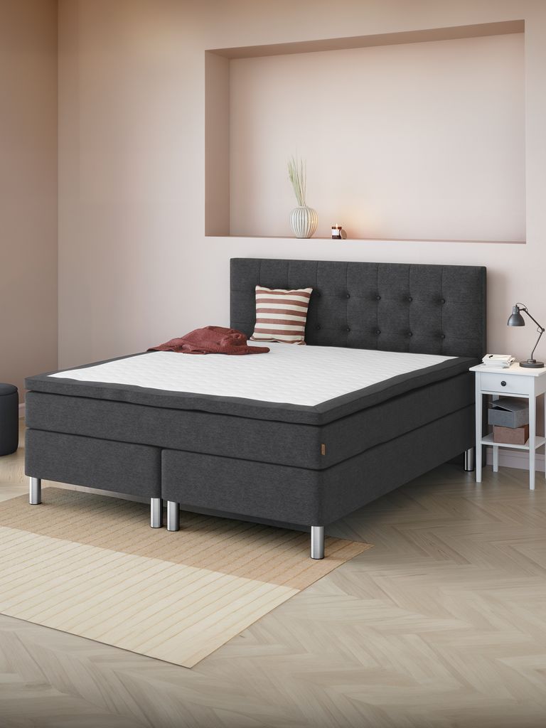 Cama Continental SOKNA GC35 dourada 150x200 SOKNA GC35 cinza-40 memória