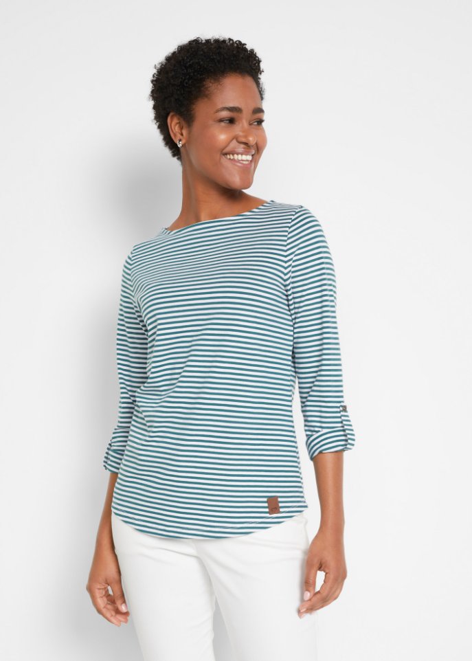 Langarmshirt mit U-Boot Ausschnitt