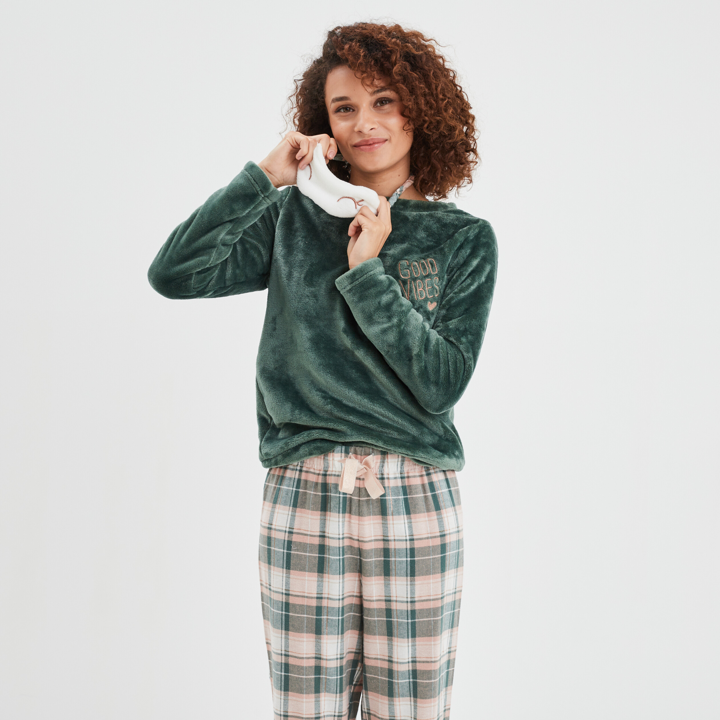 Ensemble pyjama 3 pièces rose femme | La Halle