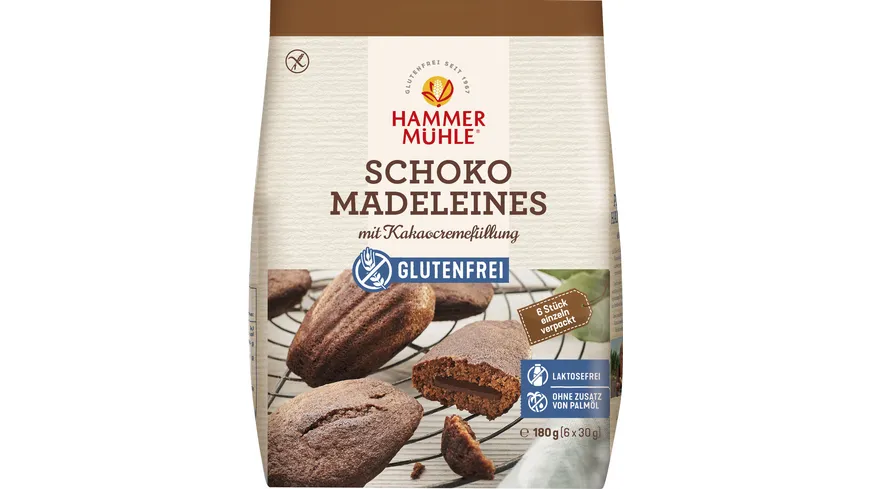 HAMMERMÜHLE Schoko Madeleines Kakaocremefüllung 180 g