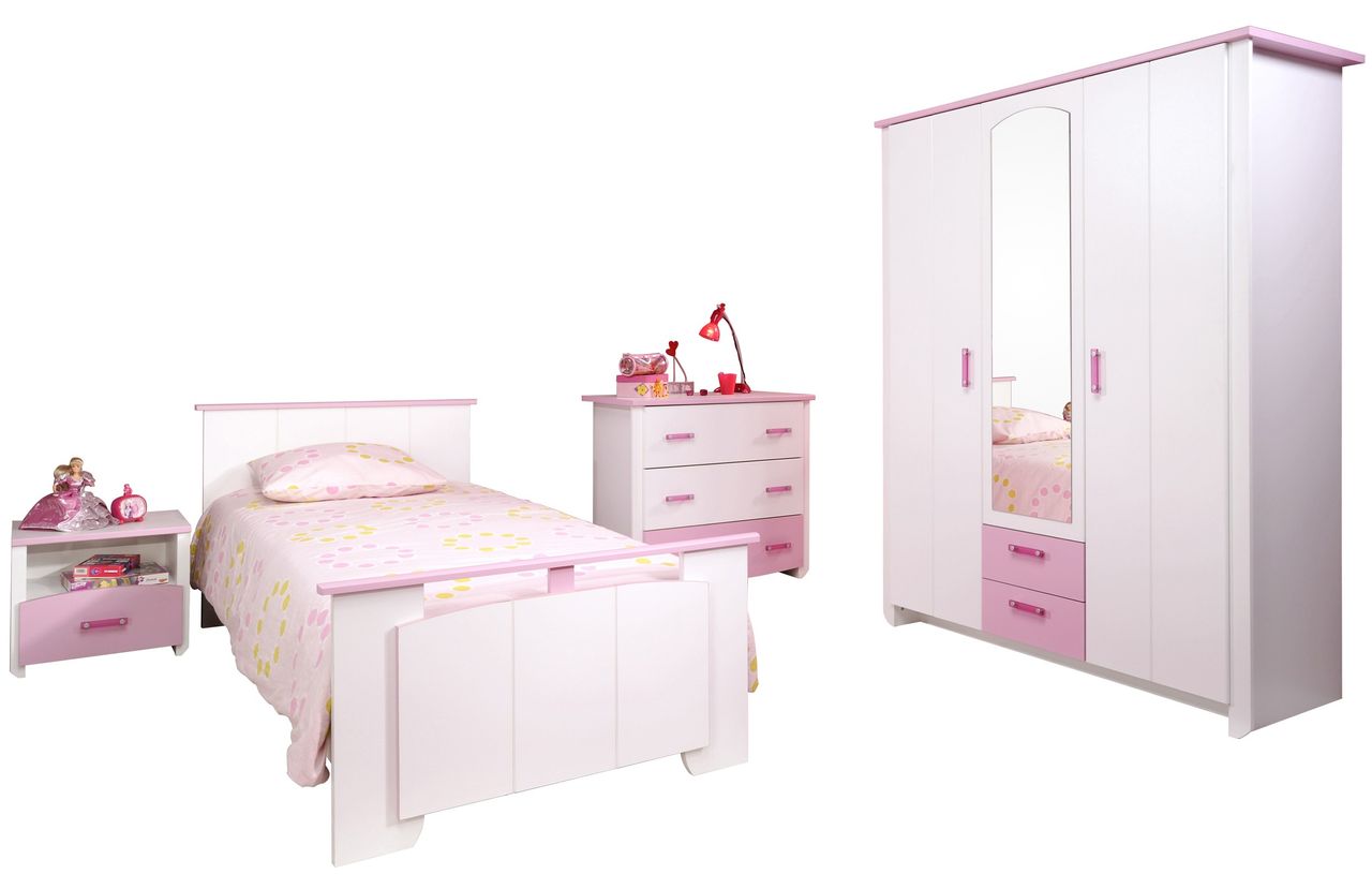 Parisot Kinderzimmer, Biotiful 12, 4-tlg., Weiss / Rosa
