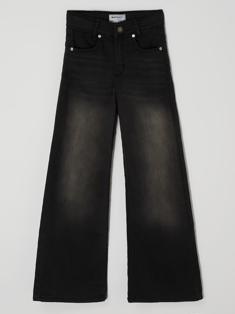 Wide Leg Jeans mit Stretch-Anteil in schwarz