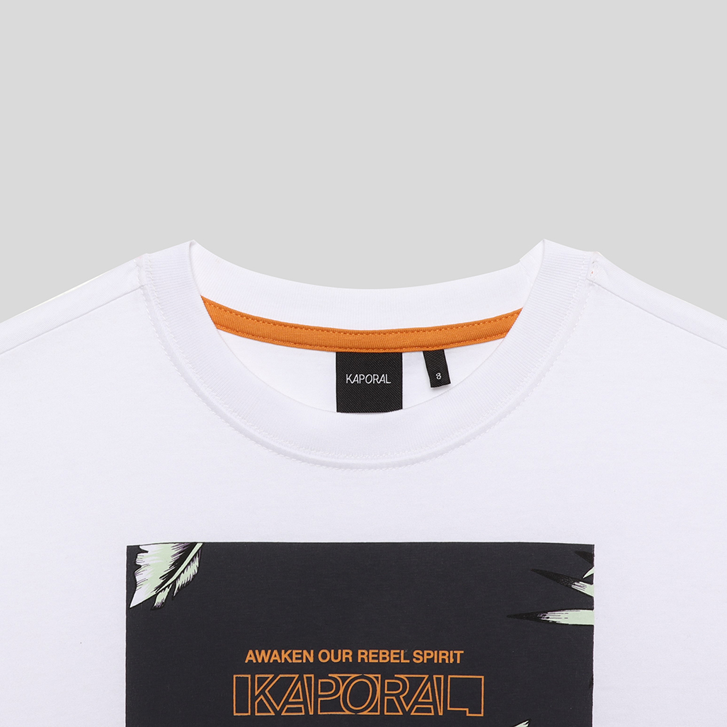 OGGY   T-shirt blanc Garçon 100% coton