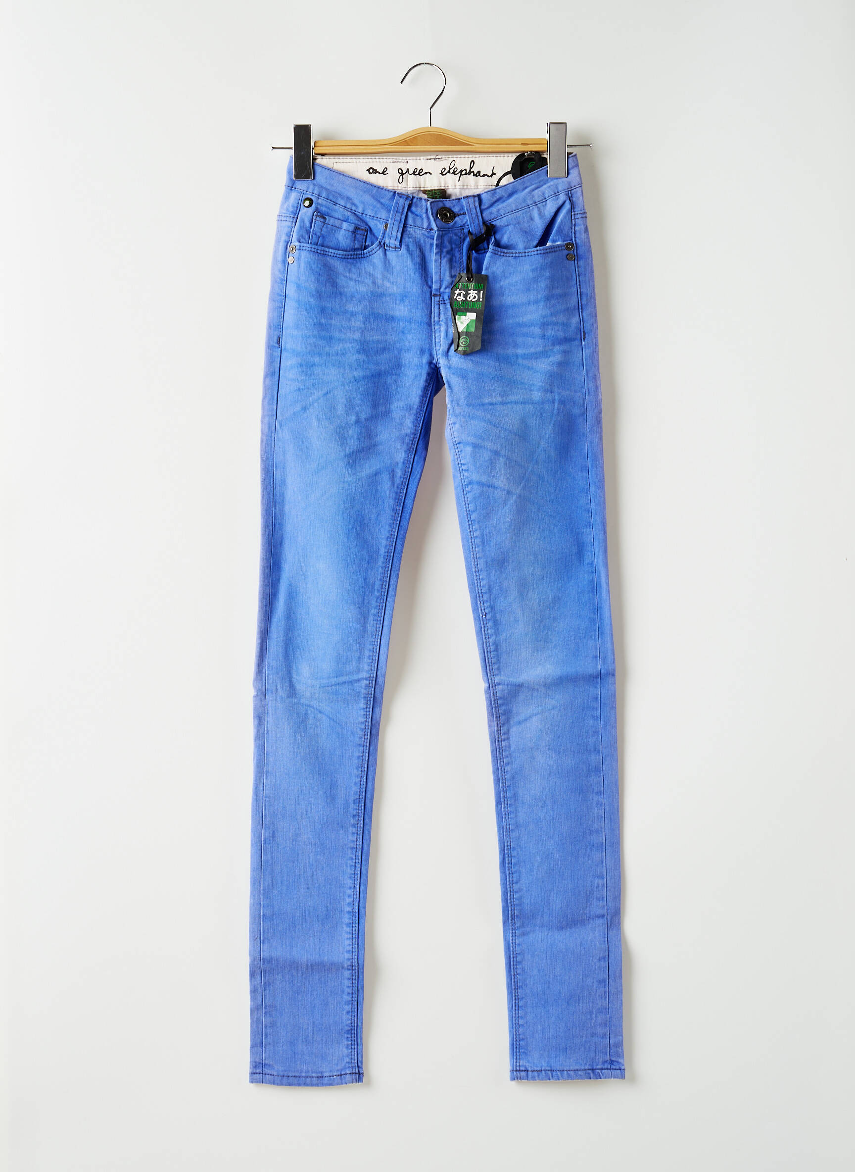 One Green Elephant Jeans Coupe Slim Femme couleur bleu
