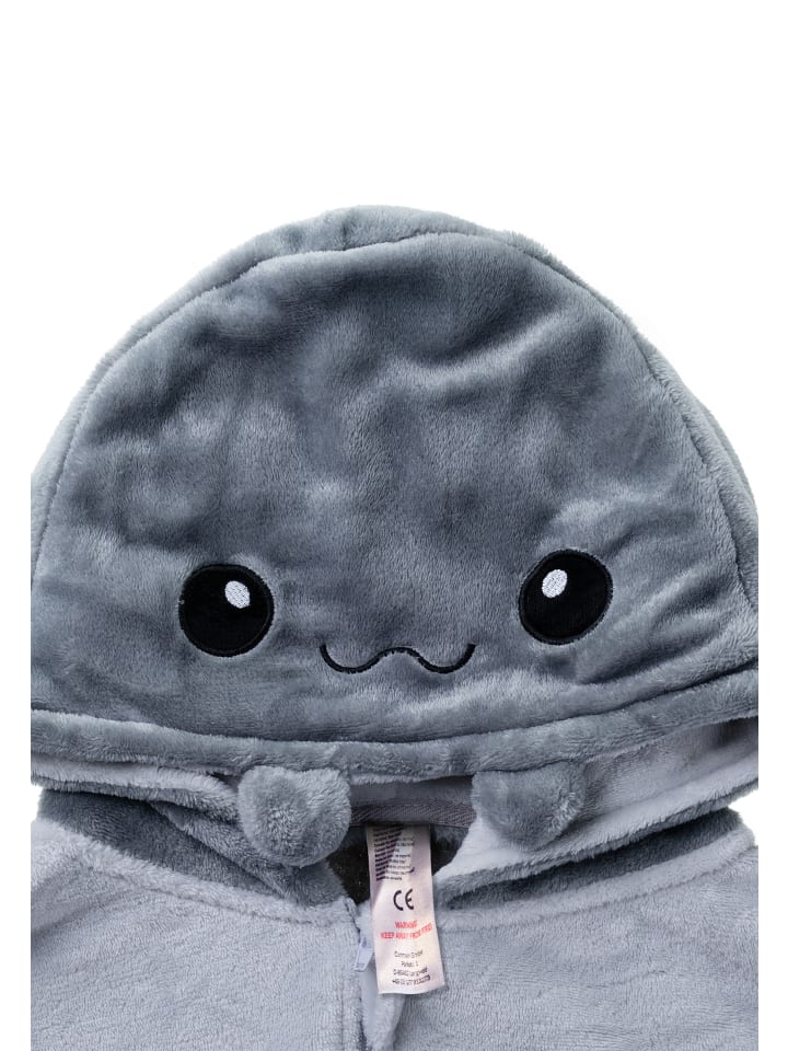 Corimori Flauschiges Manta Rochen-Kostüm für Erwachsene mit Haarreif | Kostüm Onesie in Grau günstig kaufen