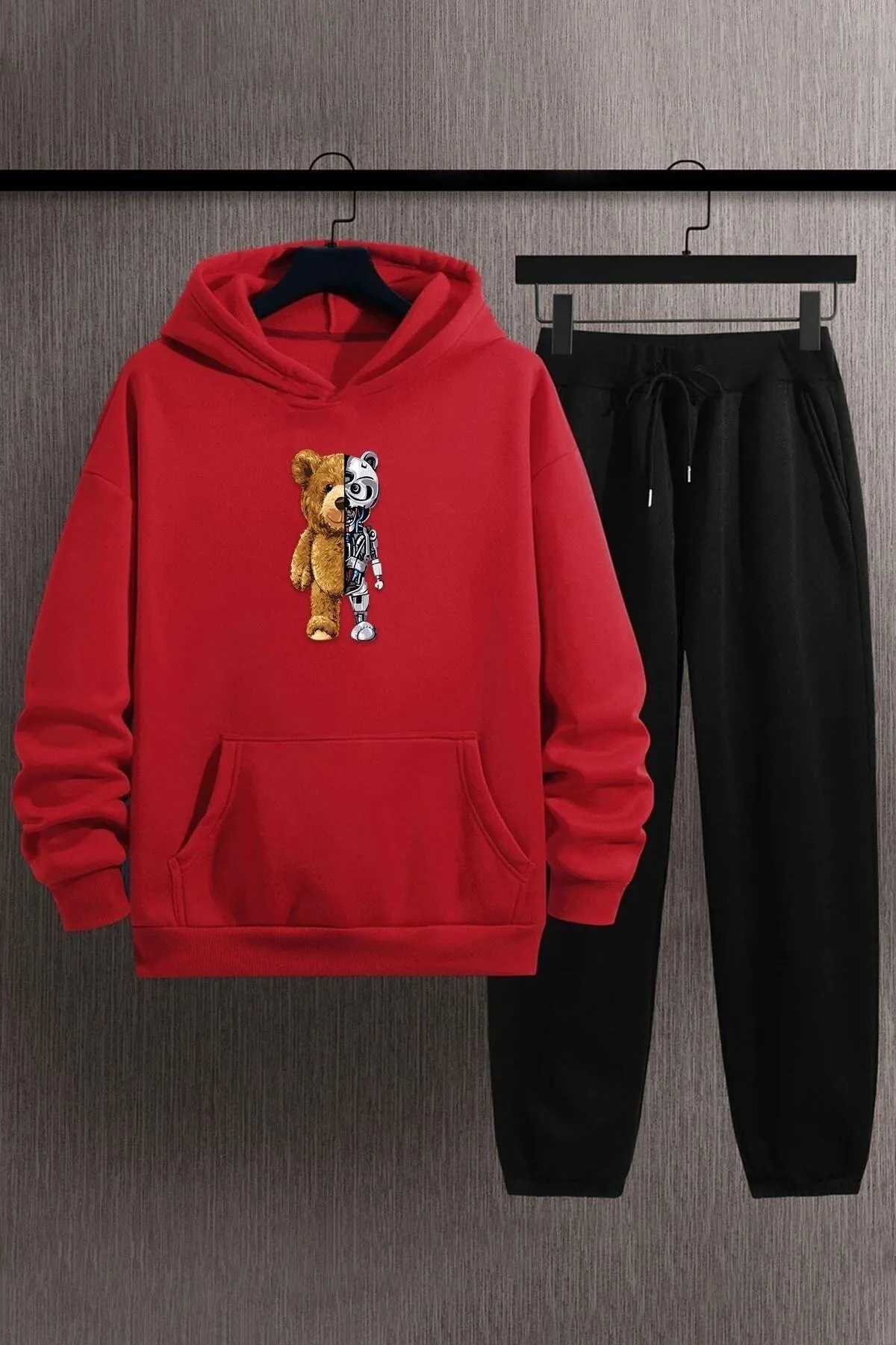 uyguntarz  Unisex Jungen-Trainingsanzug-Set mit Bärenmotiv