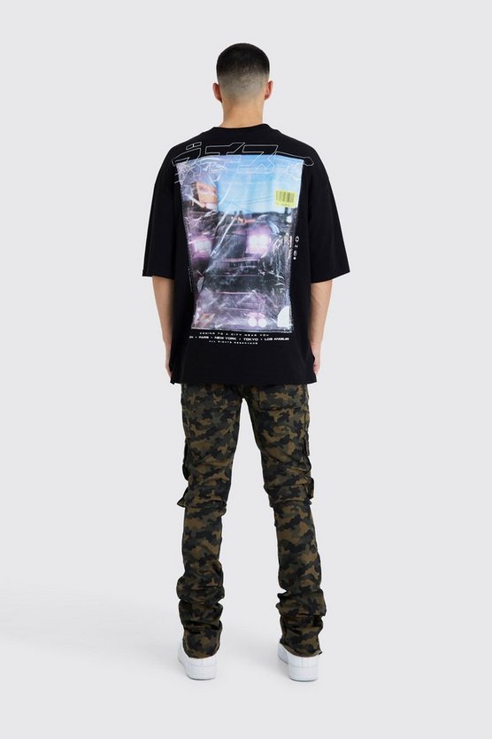 Skinny Camouflage Cargo-Hose