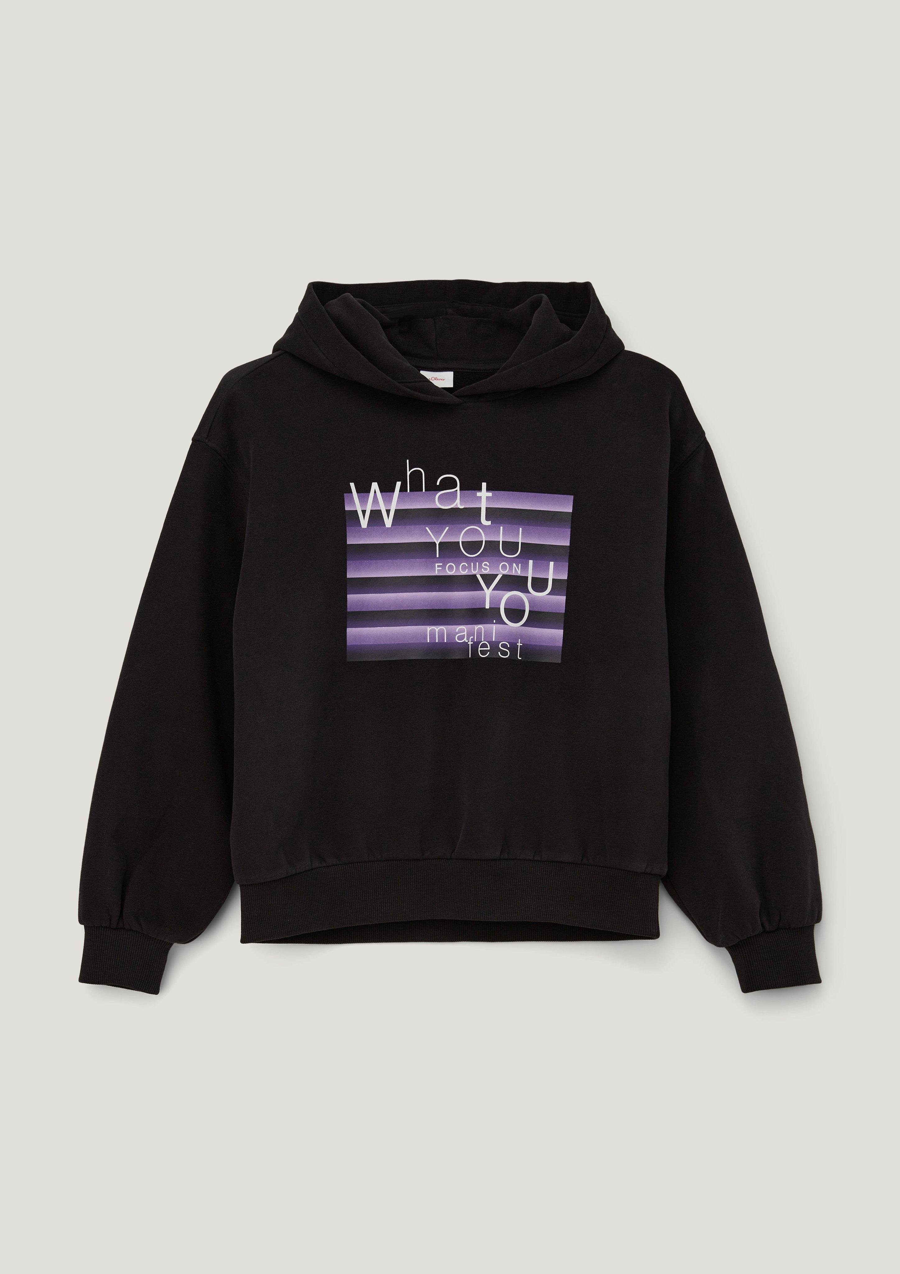 s.Oliver Sweatshirt Kapuzensweatshirt mit Frontprint