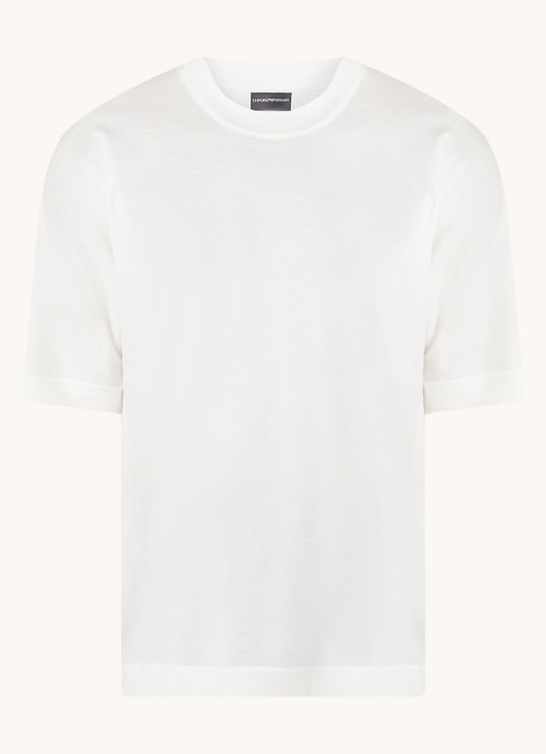 Tricou cu guler rotund din amestec de lyocell Emporio Armani