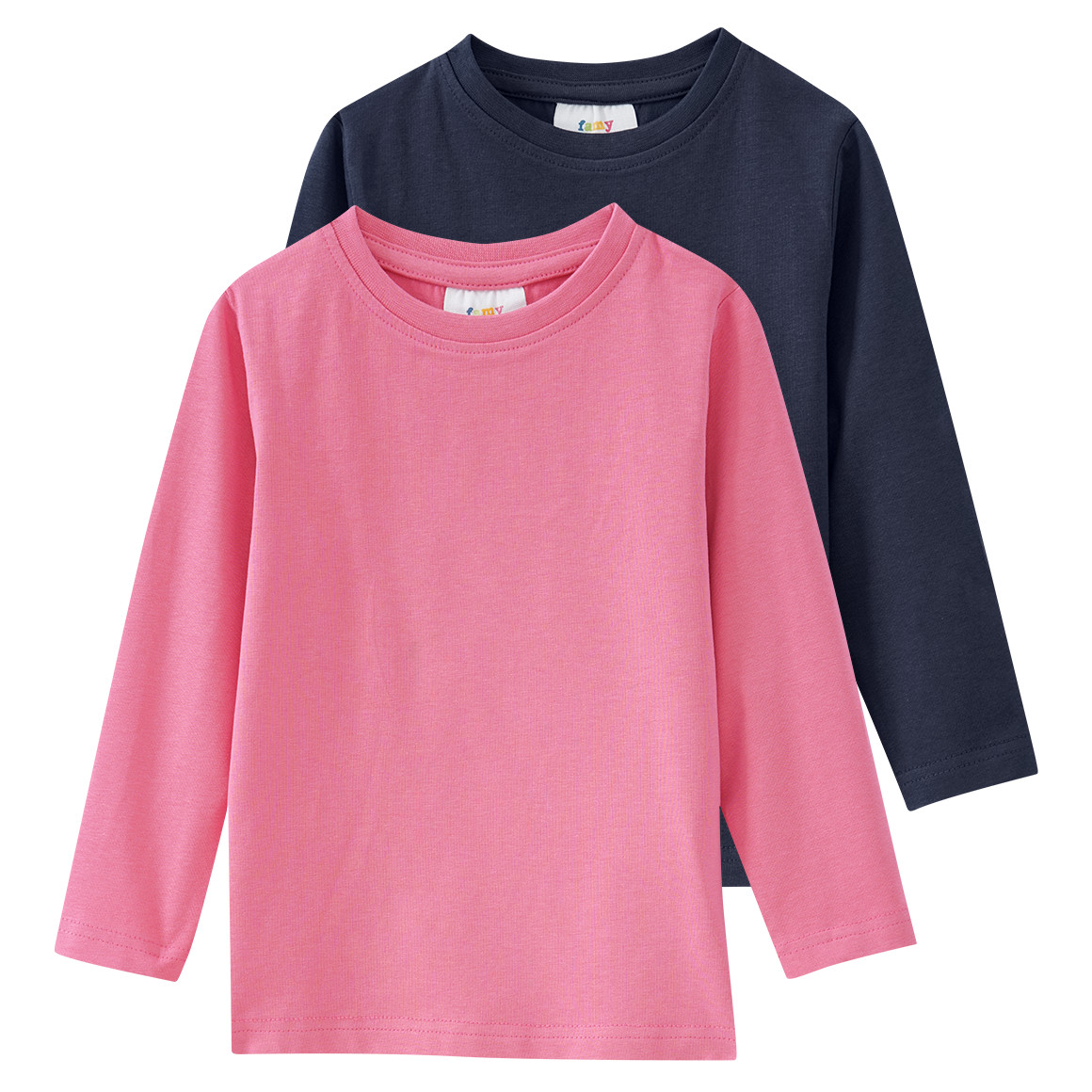 2 Mädchen Langarmshirts im Basic-Style