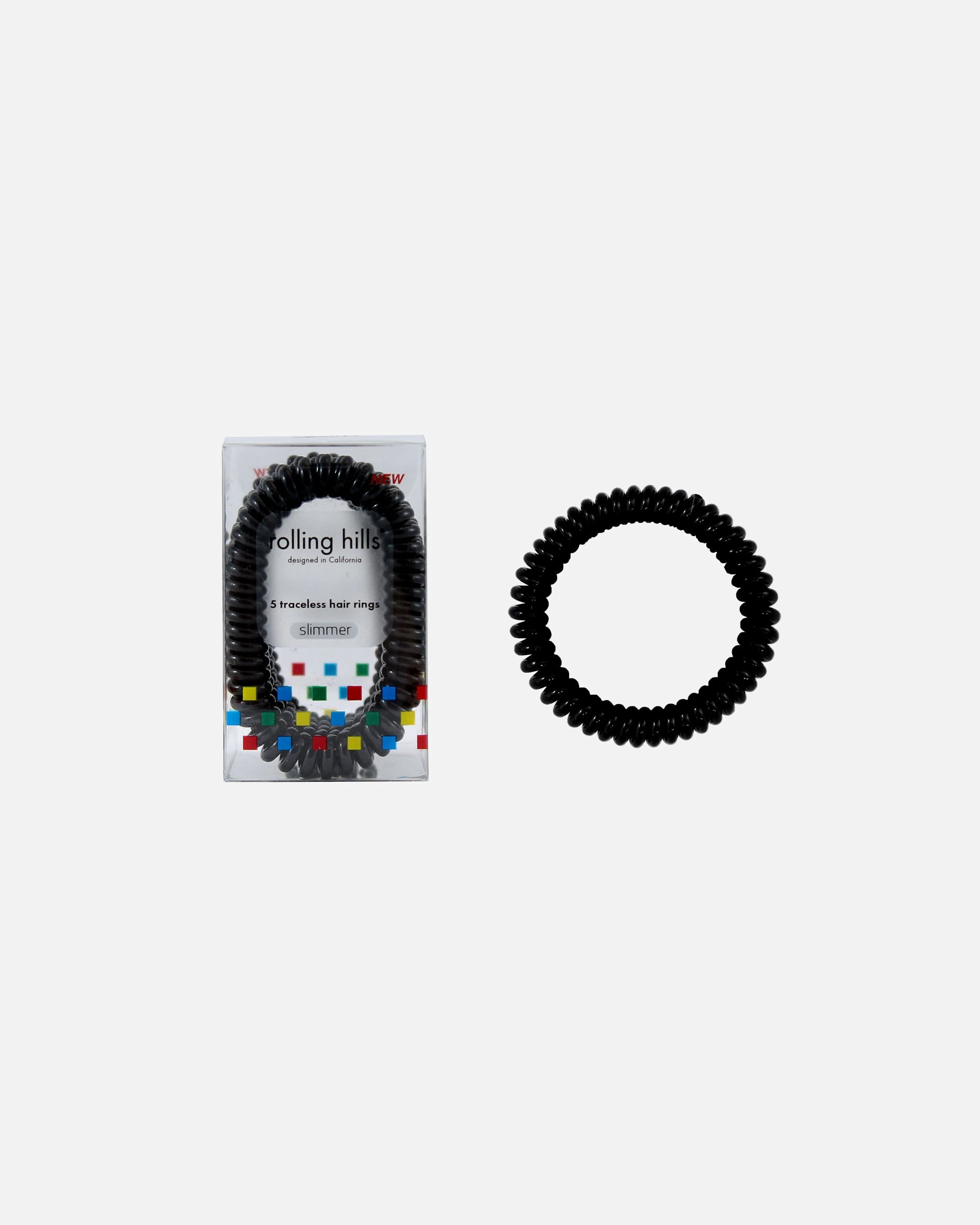 Rolling Hills prstenovi za kosu Slimmer crni