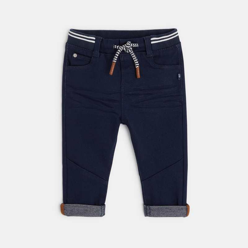 Jean knit-denim taille élastiquée bleu bébé garçon