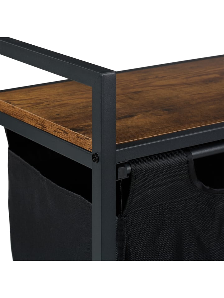 relaxdays Wäschekorbregal in Schwarz/ Braun - (B)73 x (H)72 x (T)33 cm günstig kaufen onesize