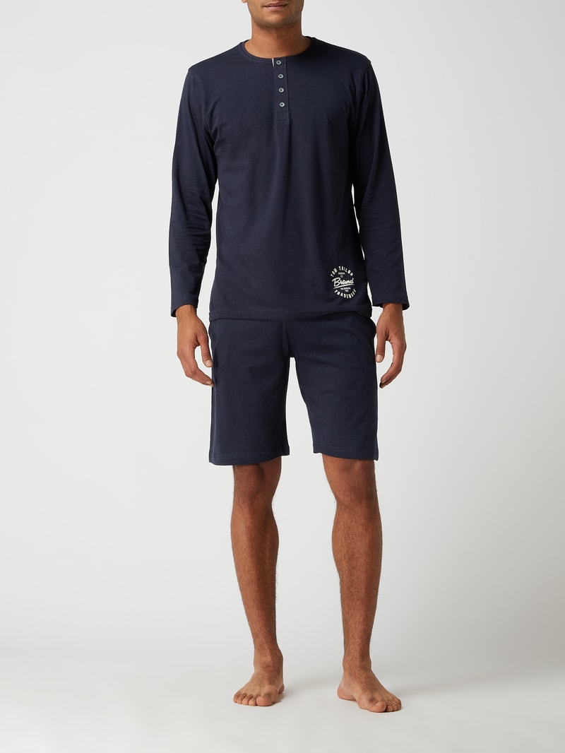 Pyjamashorts aus Baumwolle in dunkelblau