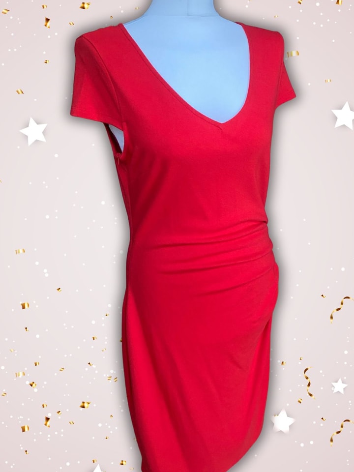 Oui Kleid in Rot günstig kaufen 38