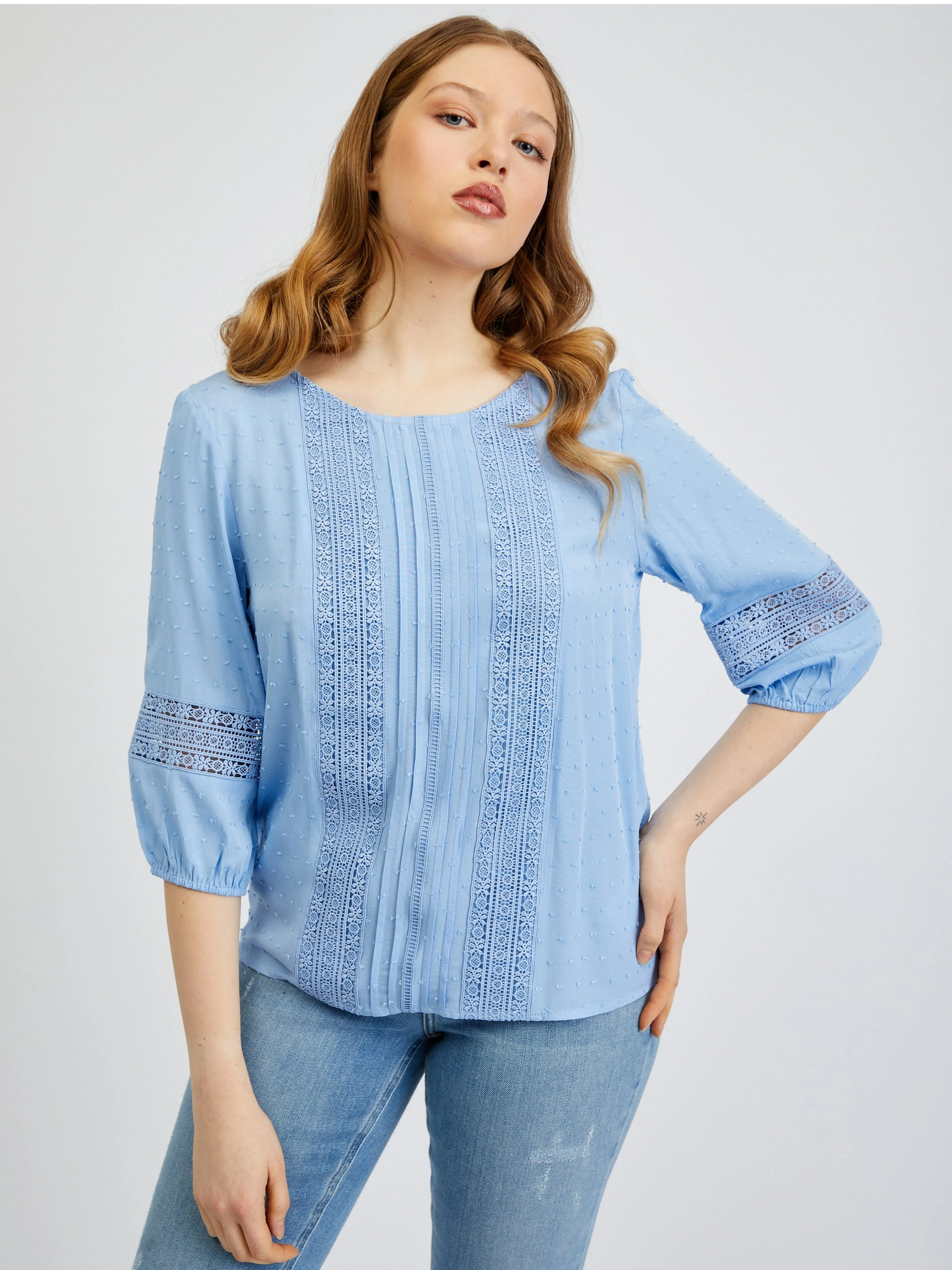 Hellblaue Damenbluse ORSAY
