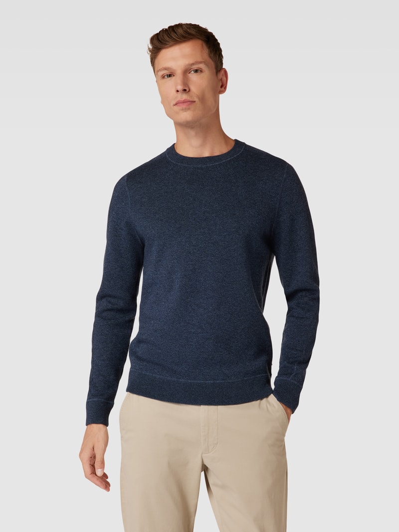 Strickpullover mit Rundhalsausschnitt Modell 'Onore' in weiß