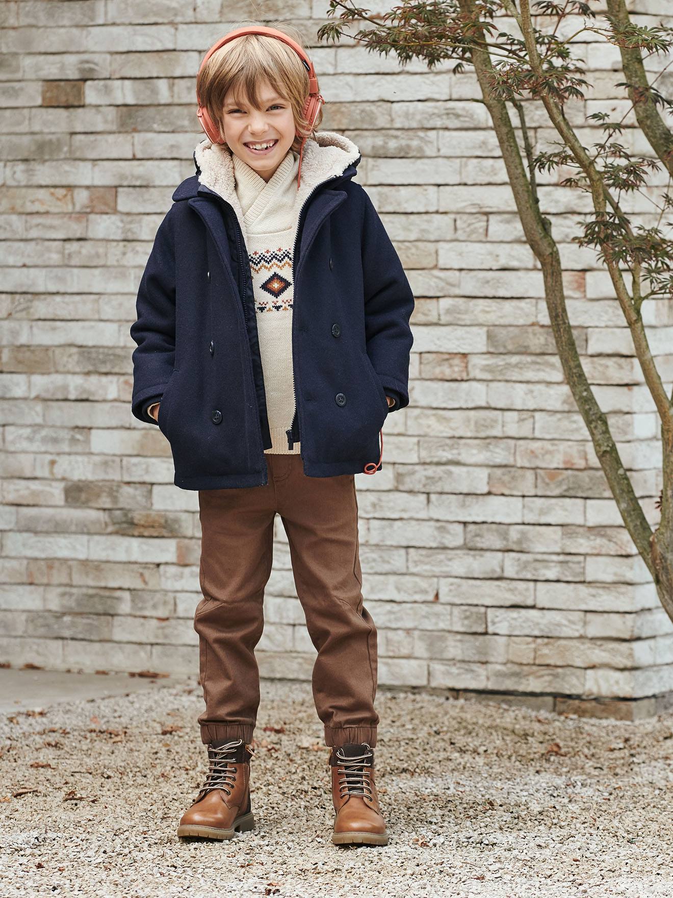 Vertbaudet Gefütterte Jungen Cabanjacke mit Recycling-Polyester - nachtblau