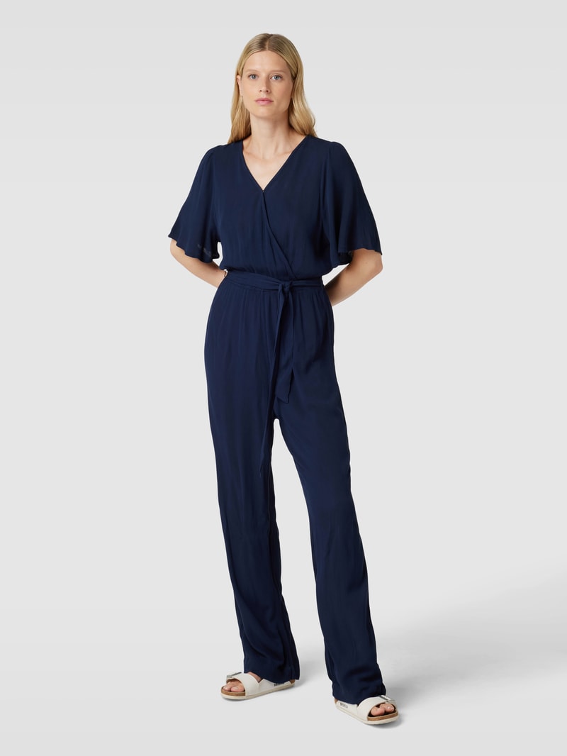 Jumpsuit mit V-Ausschnitt Modell 'Marrakech' in marineblau