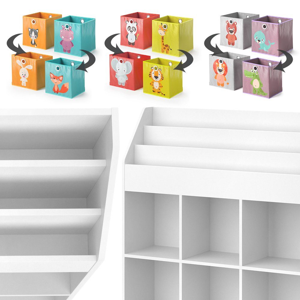 Vicco Bücherregal Kinderregal Aufbewahrungsregal LUIGI + Faltboxen