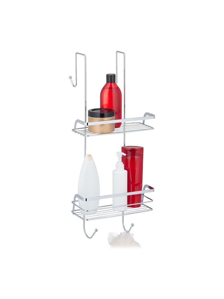 relaxdays Duschablage in Silber - (B)25,5 x (H)60 x (T)22,5 cm günstig kaufen onesize