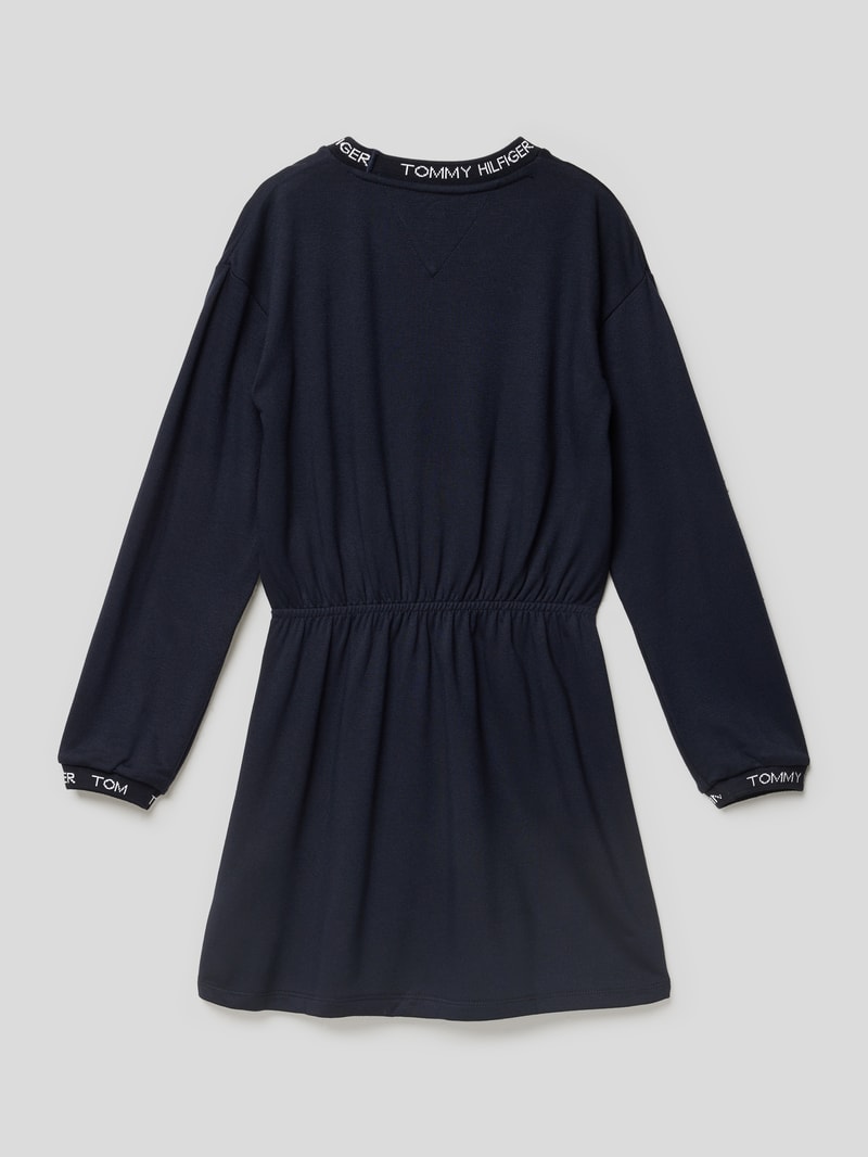 Sweatkleid mit Label-Print in marineblau