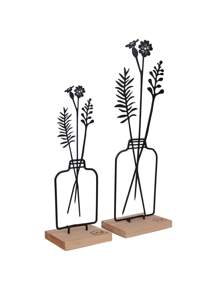 UNUS Aufsteller Blumenvase 2er Set in Schwarz günstig kaufen onesize
