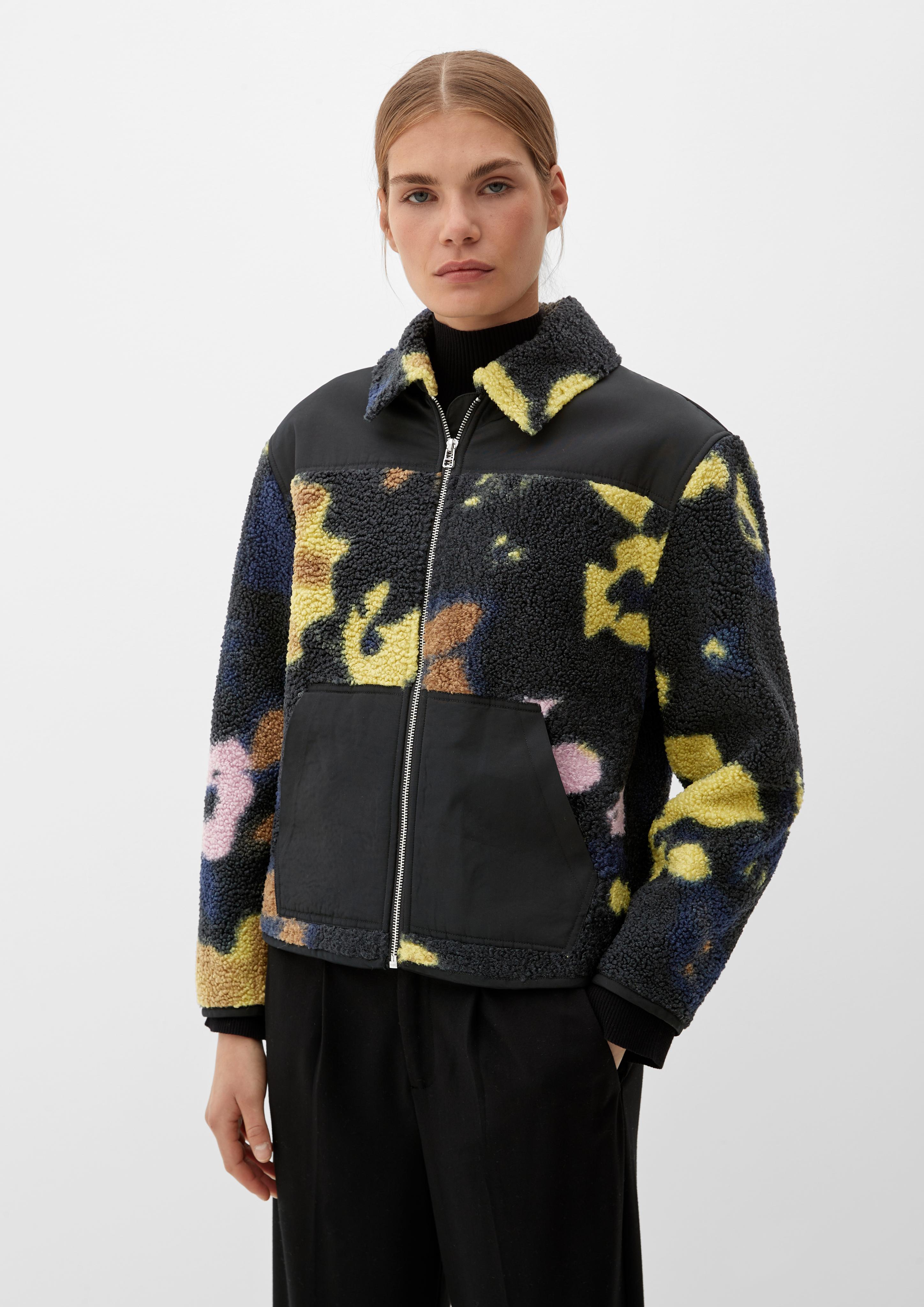 Teddyfell-Jacke mit Allover-Print  2121339-99A4