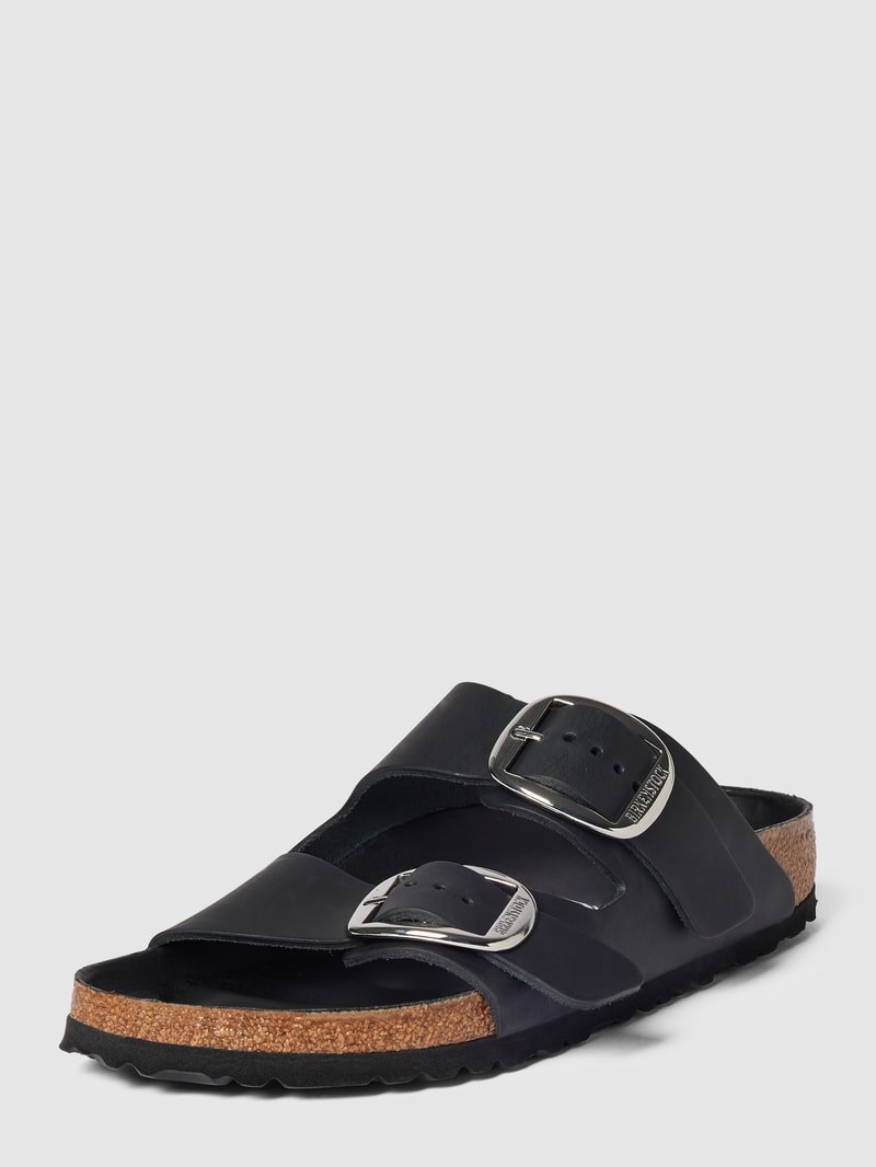 Slides aus echtem Leder Modell 'ARIZONA' in schwarz