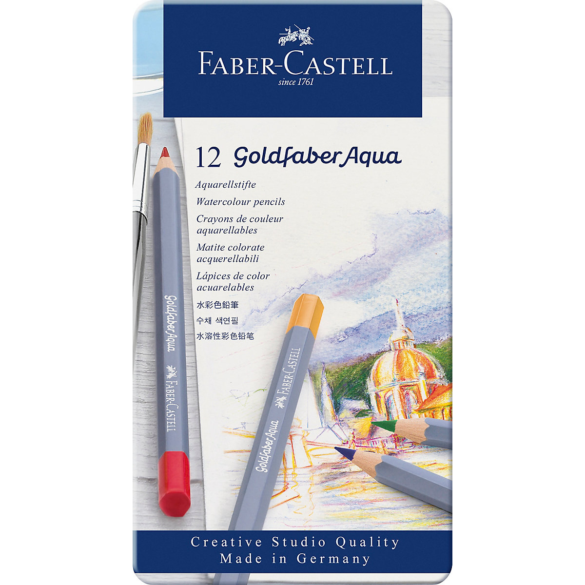 Aquarell-Buntstifte Goldfaber, 12 Farben