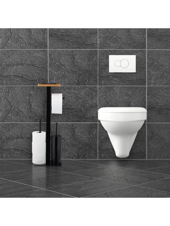 relaxdays WC Garnitur in Schwarz günstig kaufen onesize
