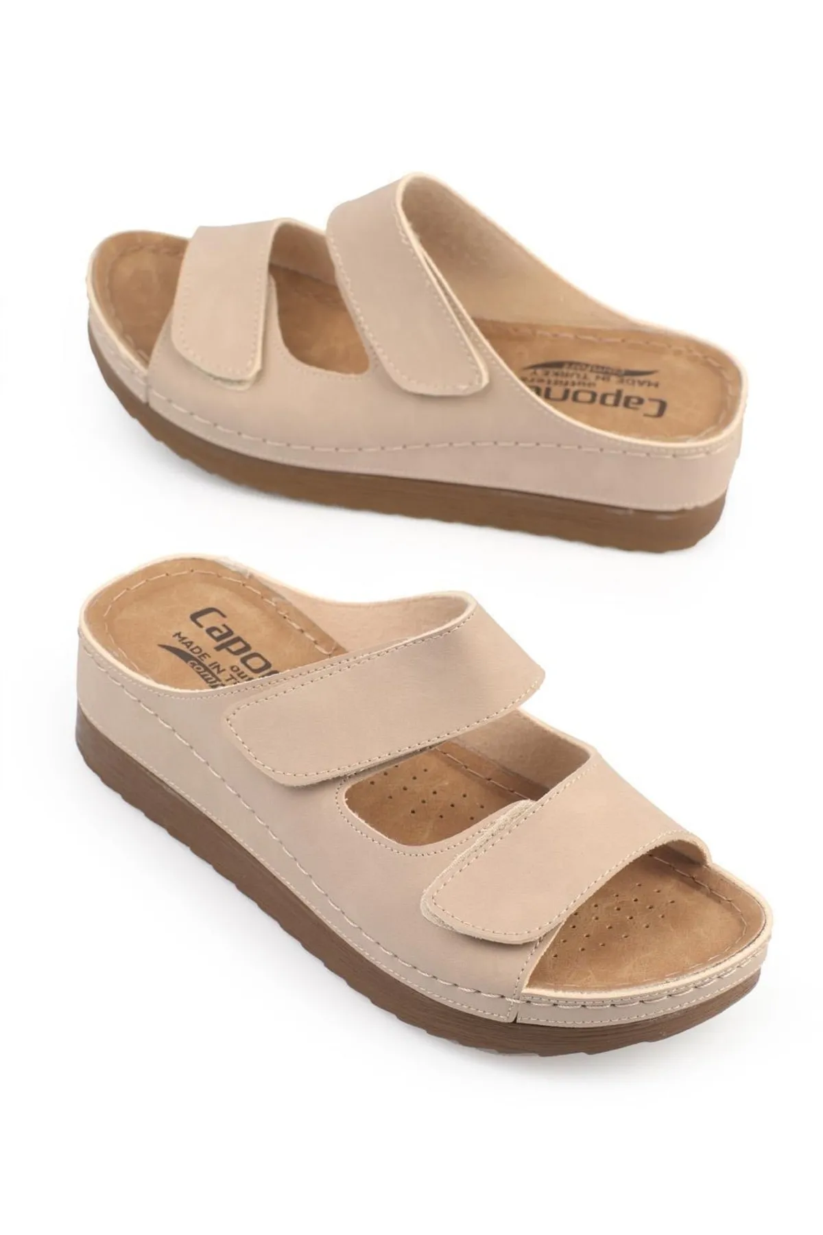 Capone Outfitters  Anatomisch weiche, bequeme Mutterhausschuhe mit Keilabsatz