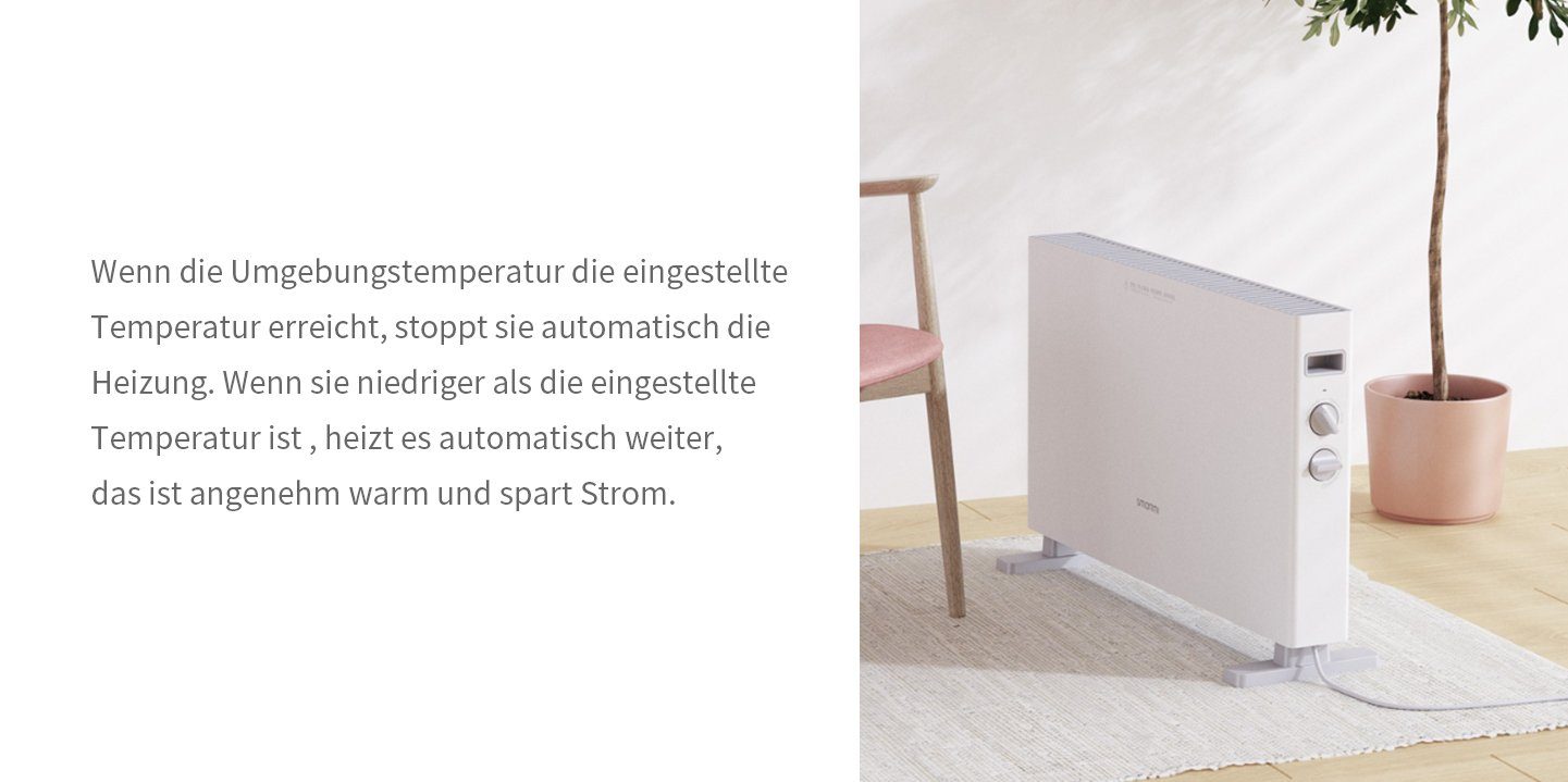 Xiaomi Elektro-Heizkörper, Smartmi 2200w 3 Heizstufen schnelle Hitze10-15 m²,Überhitzungsschutz