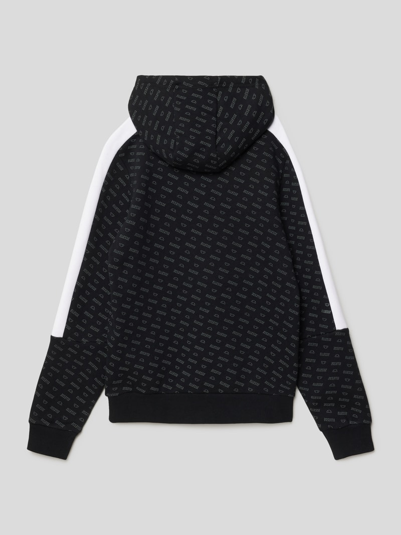 Hoodie mit Allover-Logo Modell 'Seri' in schwarz