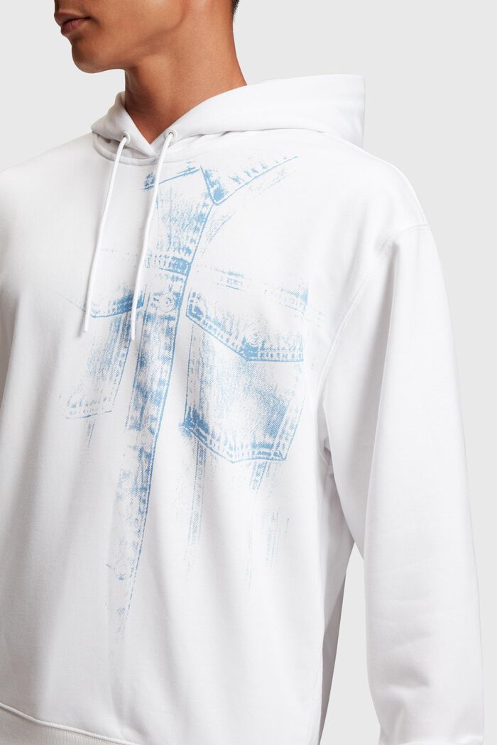 Denim Not Denim Hoodie mit Indigo Print-Detail
